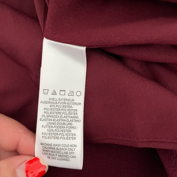 Dress the Poplulation burgundy Kai ruffle open slit maxi dress - Picture 12 of 12